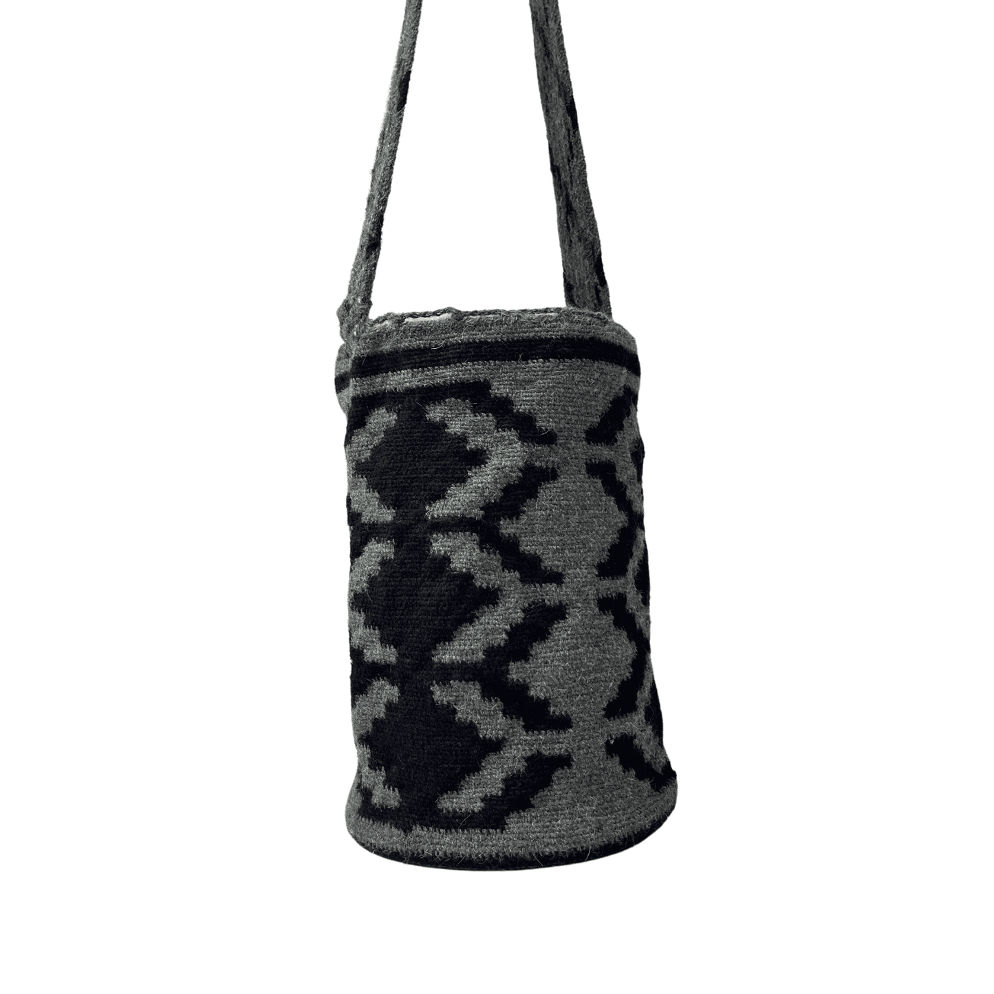 Mochila arhuaca grande para hombre colores negro y gris