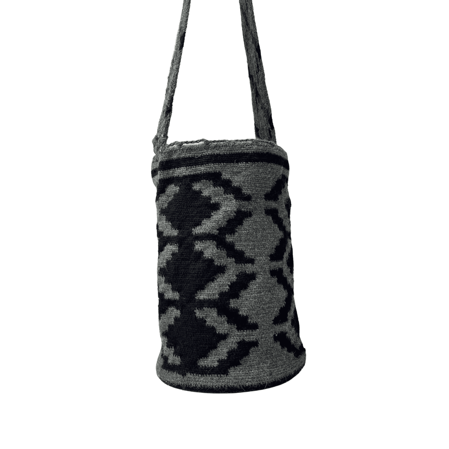 Mochila arhuaca grande para hombre colores negro y gris
