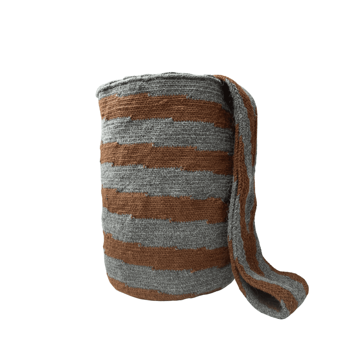 Mochila arhuaca hombre diseño caracol en cafe y gris