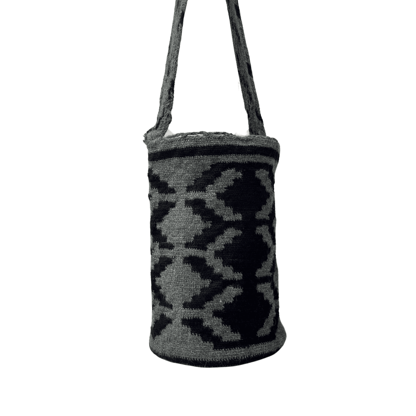 Mochila para hombre arhuaca original colores negro y gris