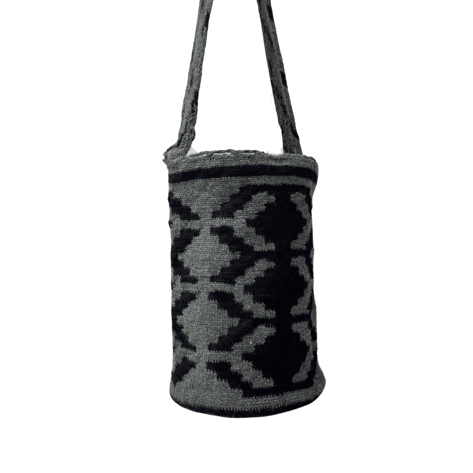 Mochila para hombre arhuaca original colores negro y gris