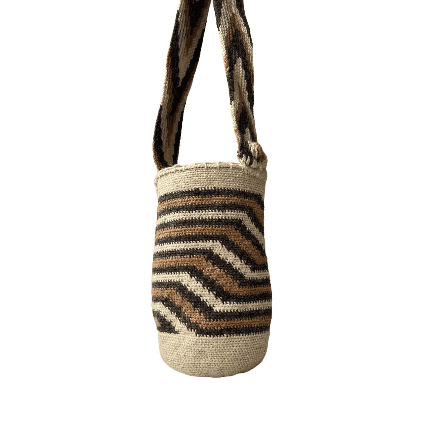 Mochila kankuama pensamiento mujer cafe con gris