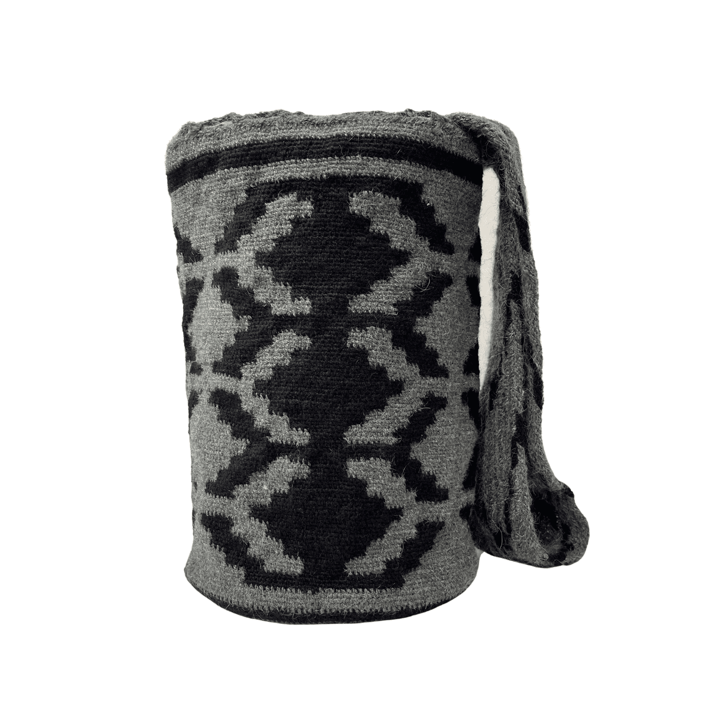 Mochila arhuaca original colores negro y gris tamaño grande
