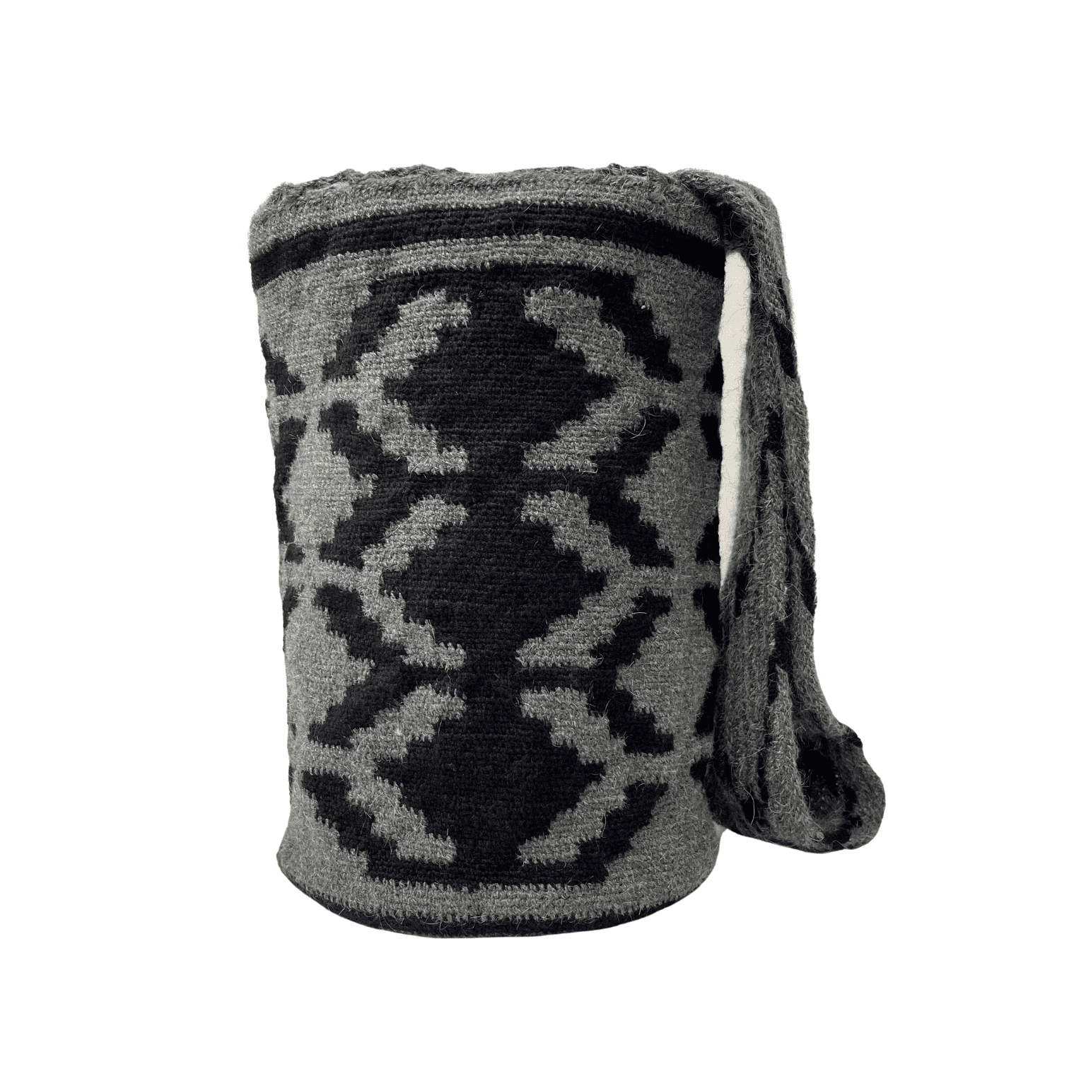 Mochila arhuaca original colores negro y gris tamaño grande