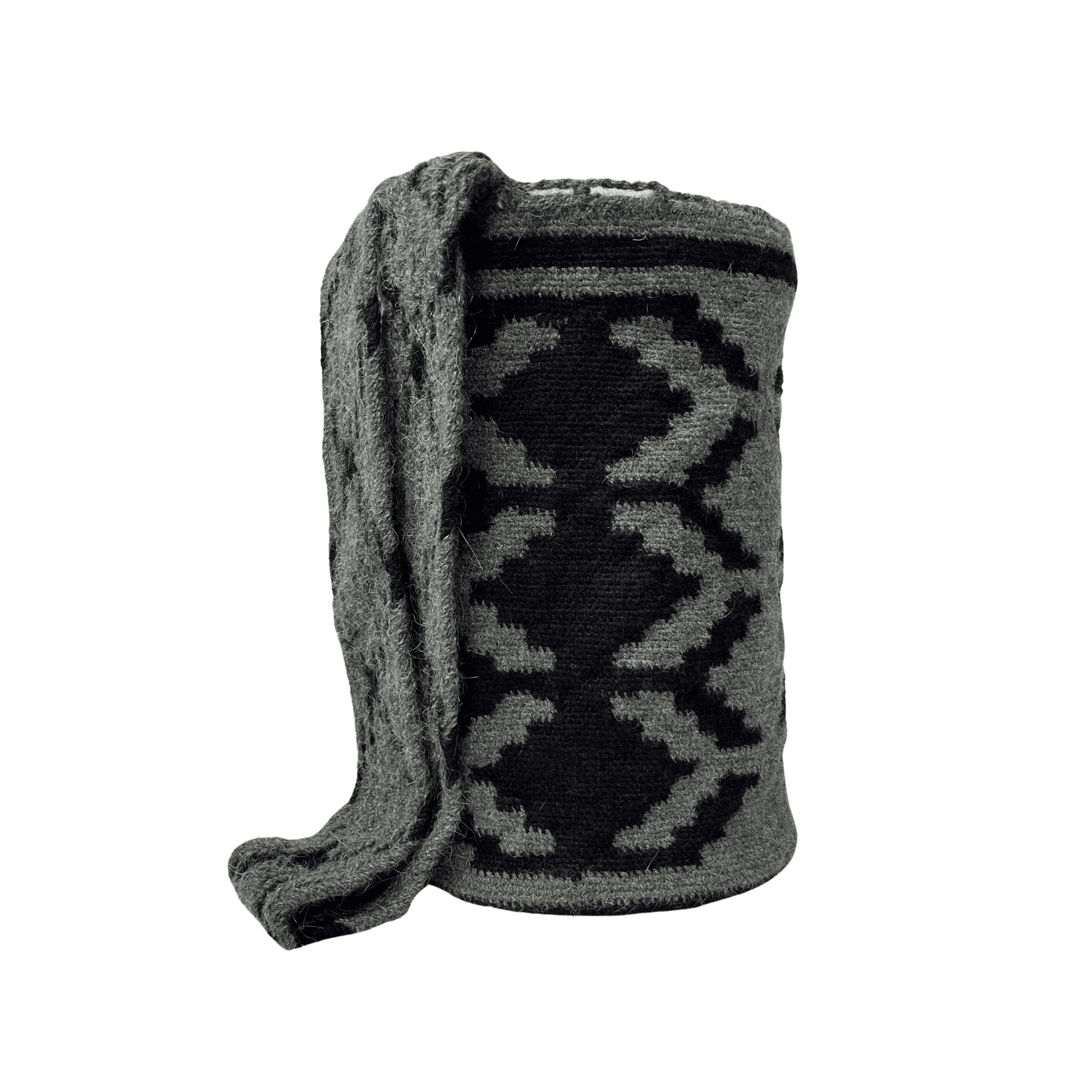 Mochila arhuaca original colores negro y gris tamaño grande para hombre