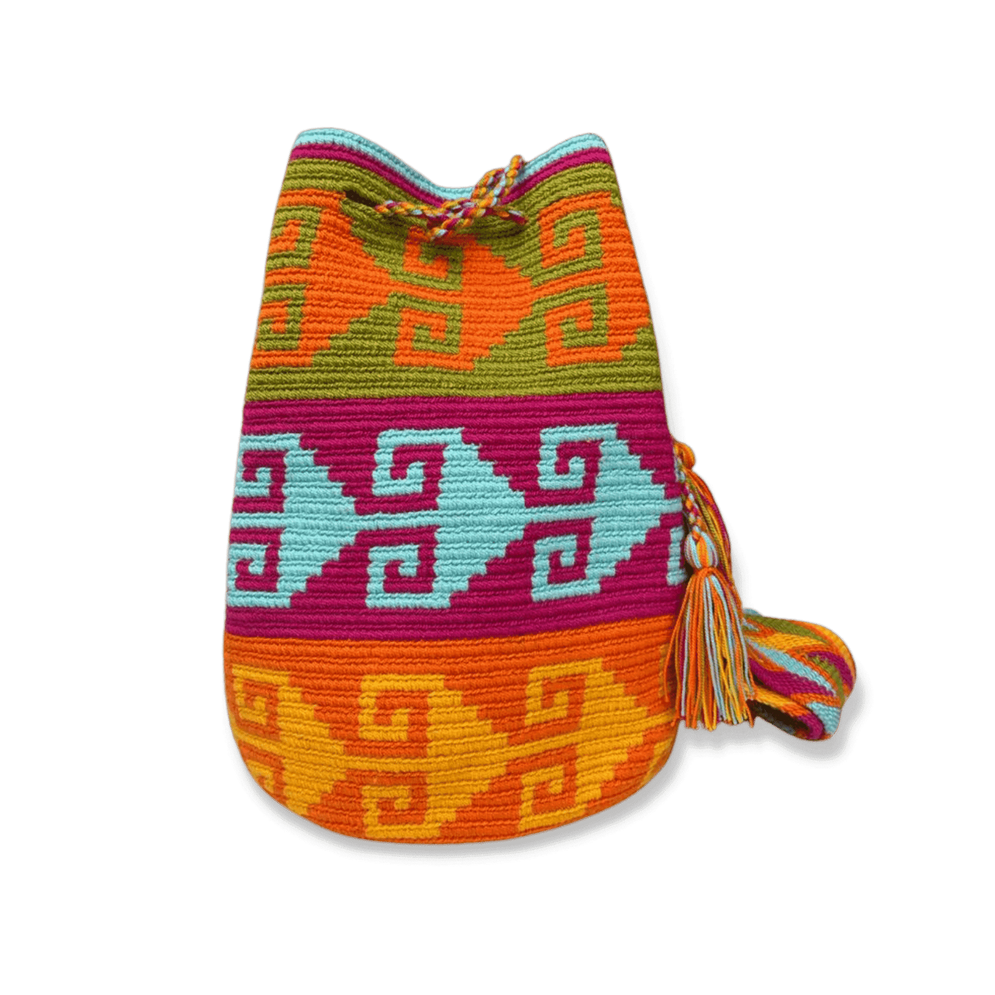 Mochila wayuu ideal para mujer de colores vivos y pasteles